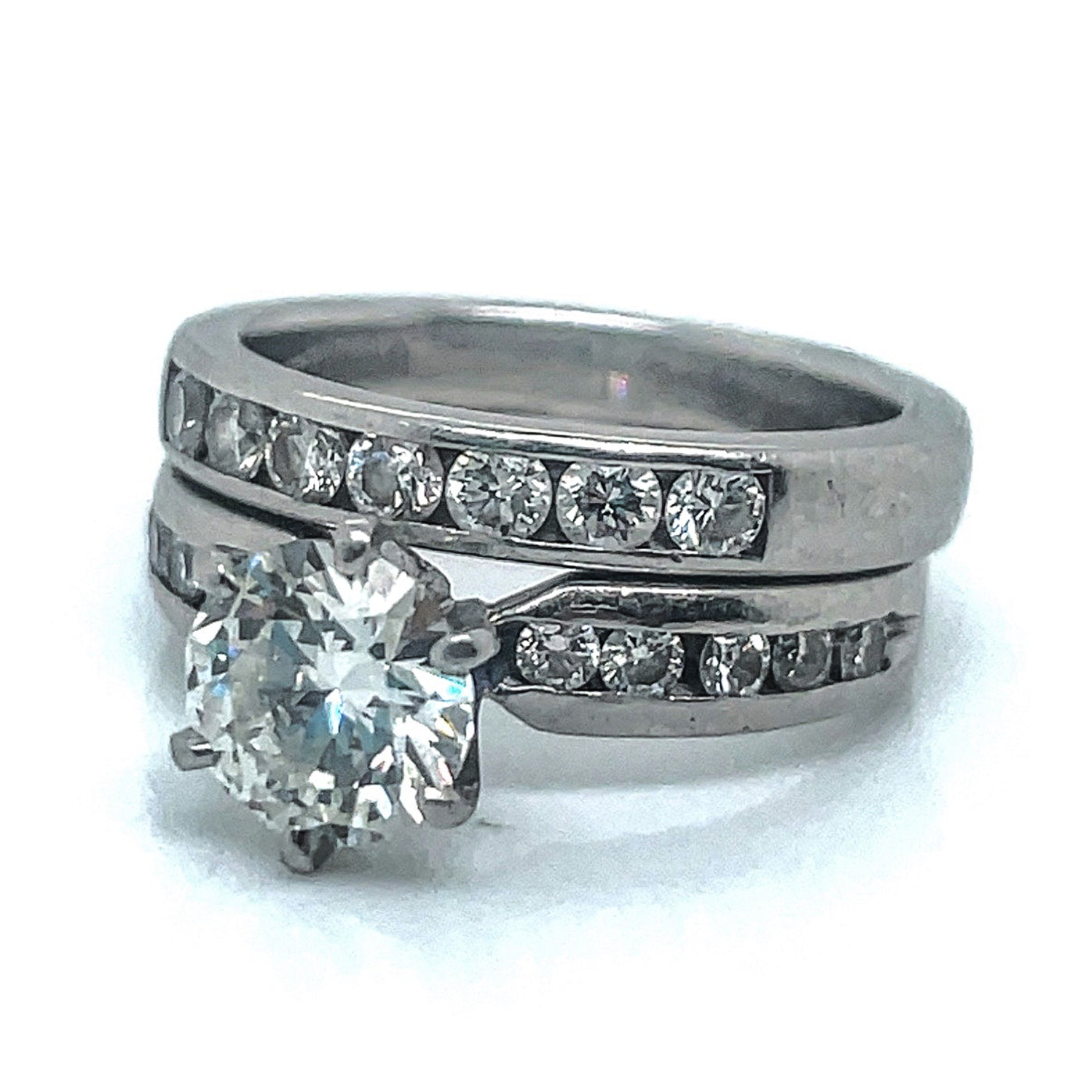 Platinum Wedding Ring Set 2.0 ct Diamond
