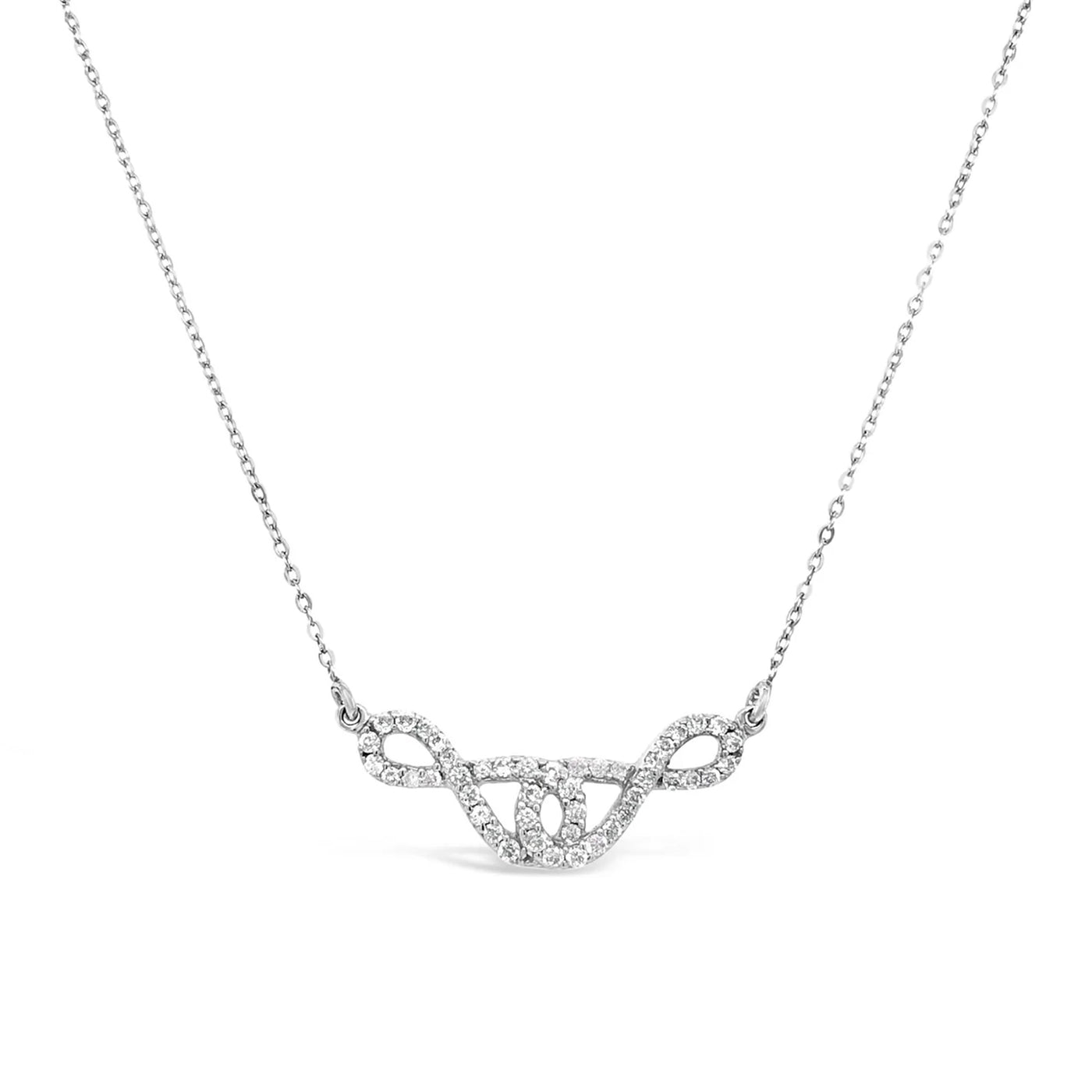White Gold Diamond Double Infinity Necklace