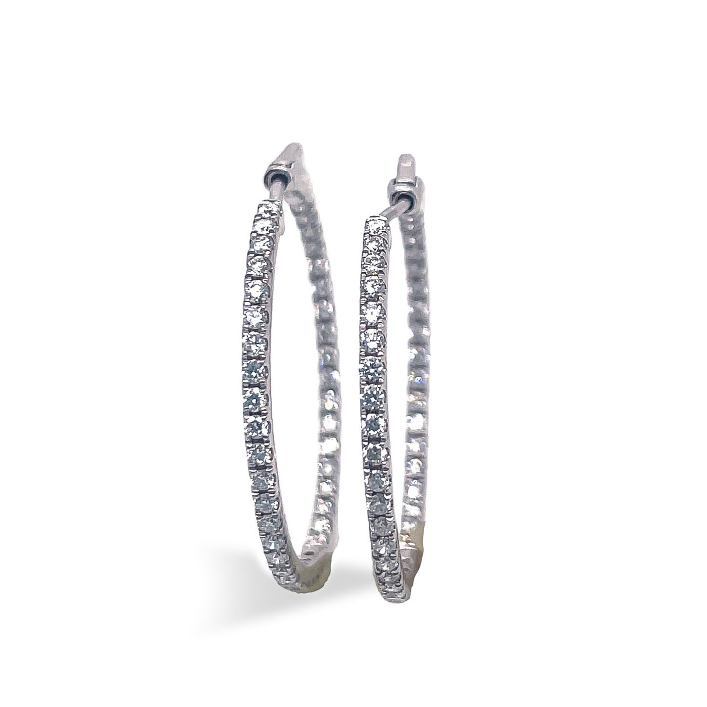 14 Kt Diamond Hoops