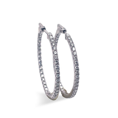 14 Kt Diamond Hoops