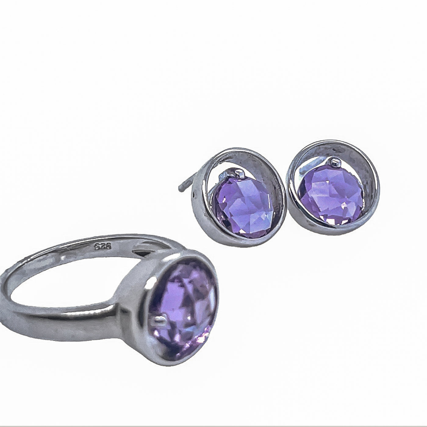 Silver Earrings Amethyst .427 ct