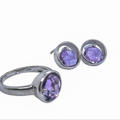 Silver Earrings Amethyst .427 ct