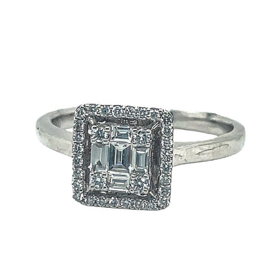 Square Cut Engagement Ring
