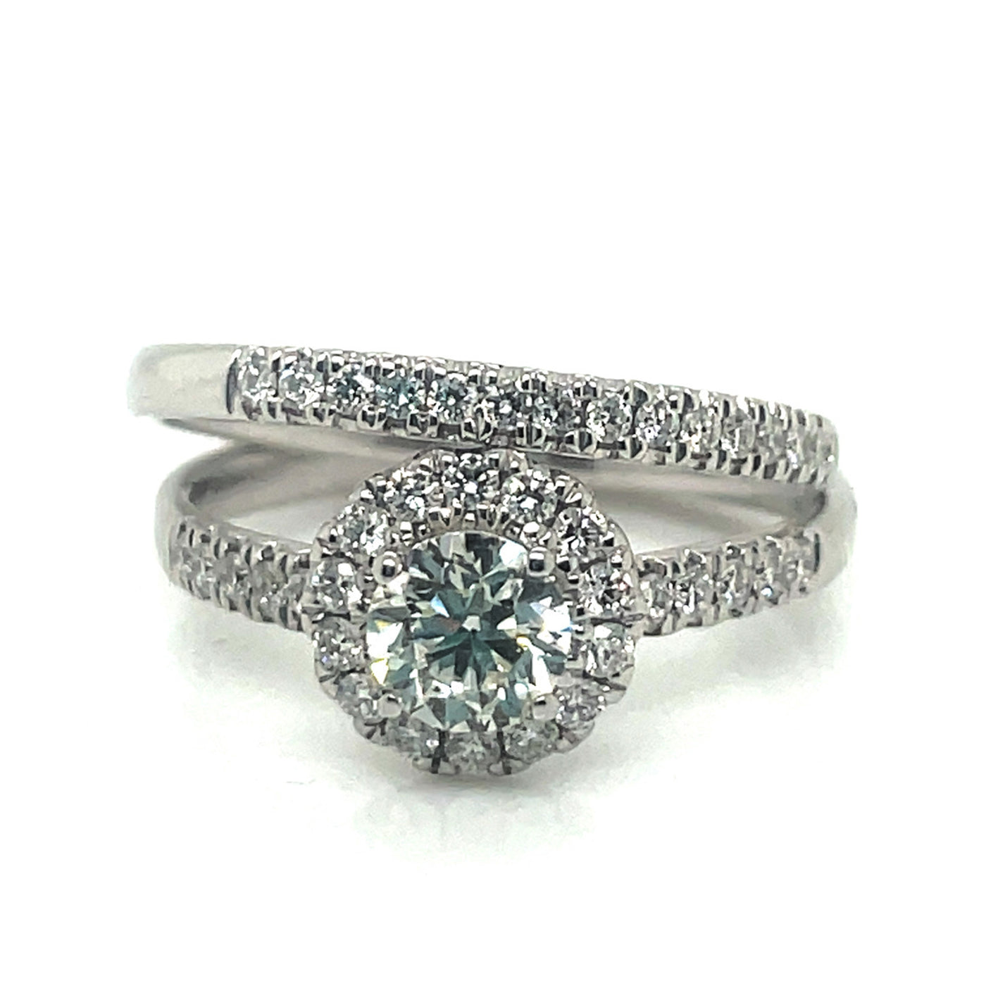 Modern Engagement Ring Set Diamonds