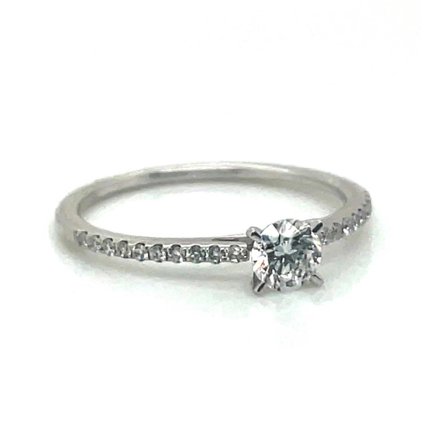 Minimalist Engagement Diamond Ring 14K