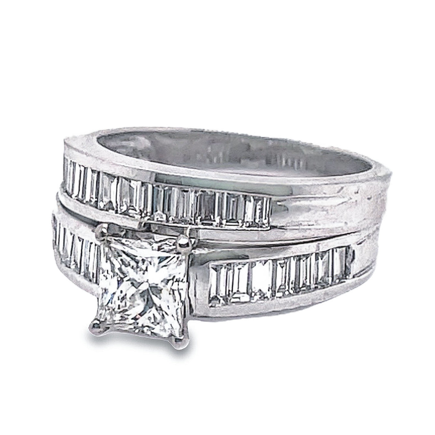 Princess Cut Wedding rings set