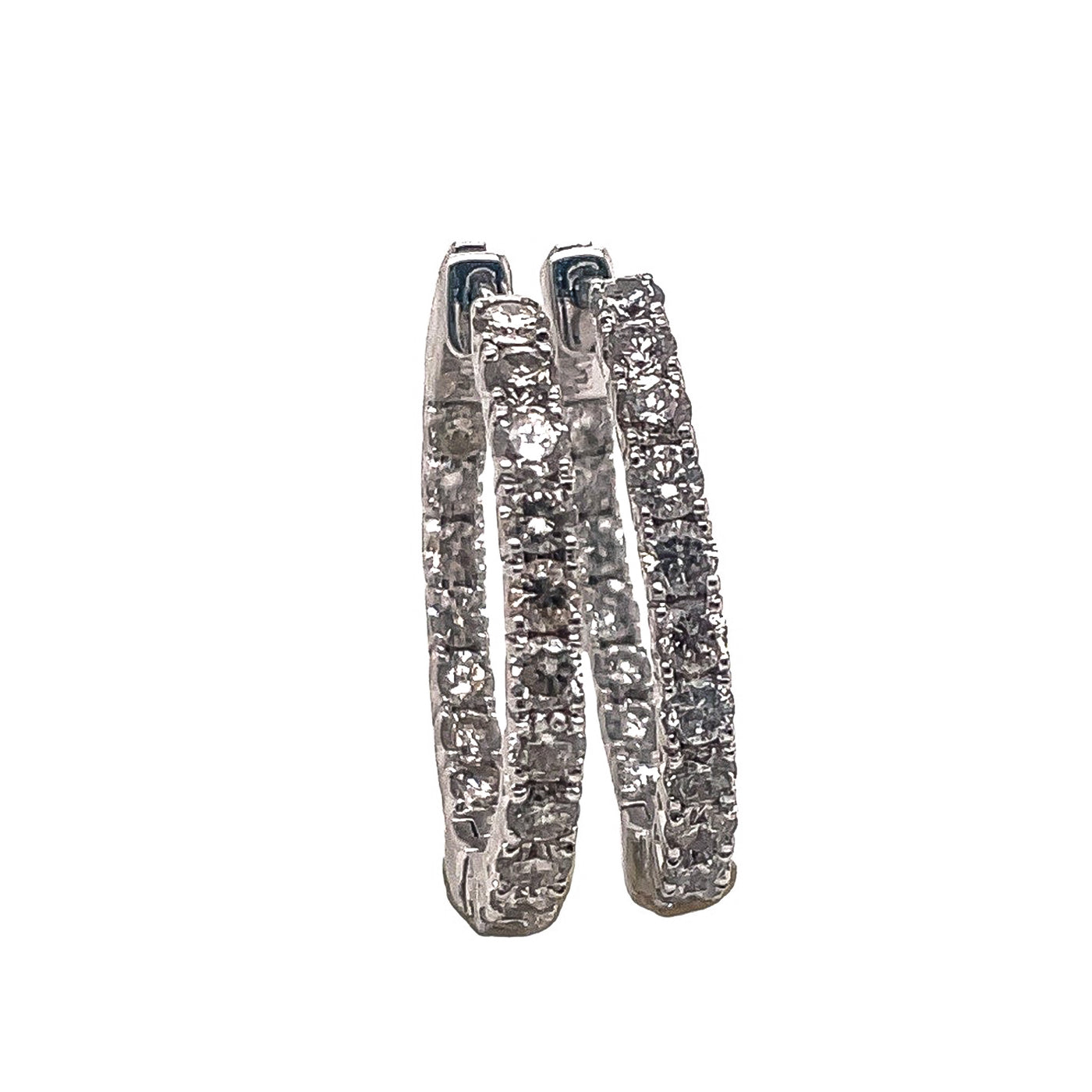 White Gold Diamond Hoops