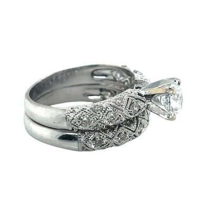 18KT Engagement & Wedding Ring Set Diamonds