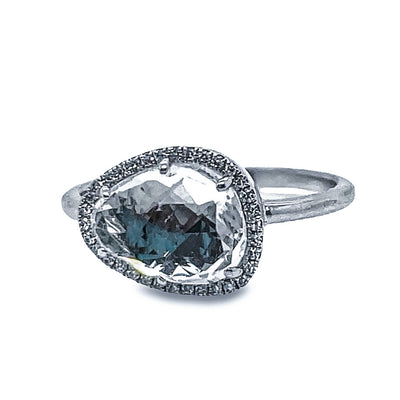 White Gold & Topaz Ring