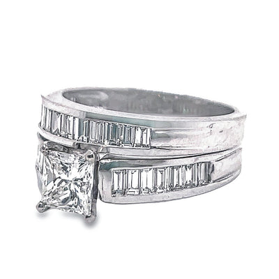 Princess Cut Wedding rings set