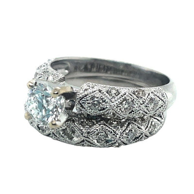 18KT Engagement & Wedding Ring Set Diamonds