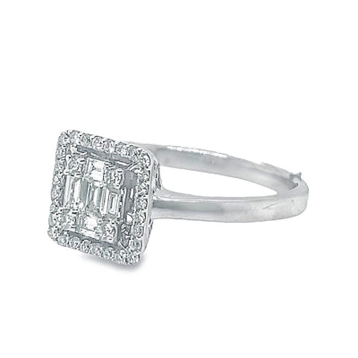 Square Cut Engagement Ring