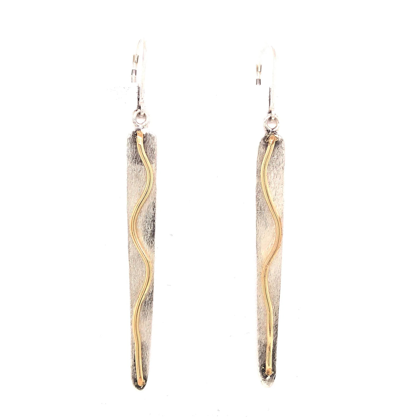 Satin Finish Flat Spikes Accented with Goldfill Wire Dangles