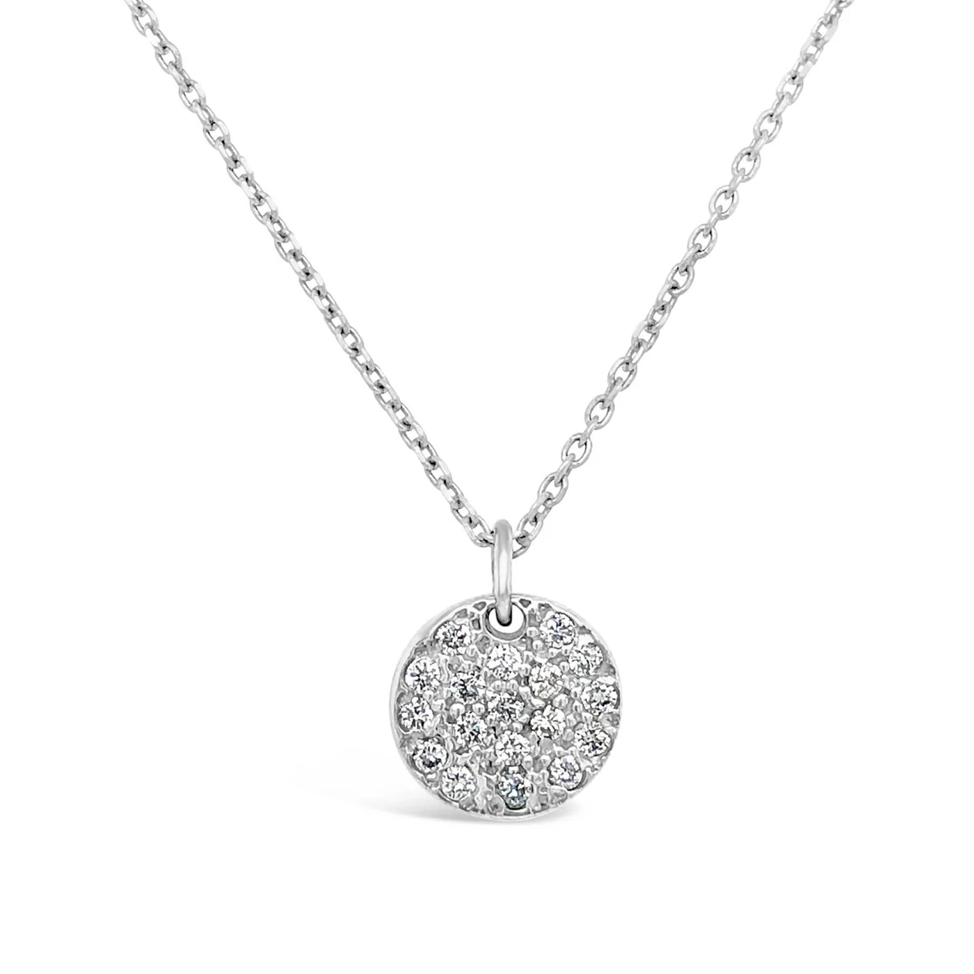 White Gold Disc Diamond Pendant