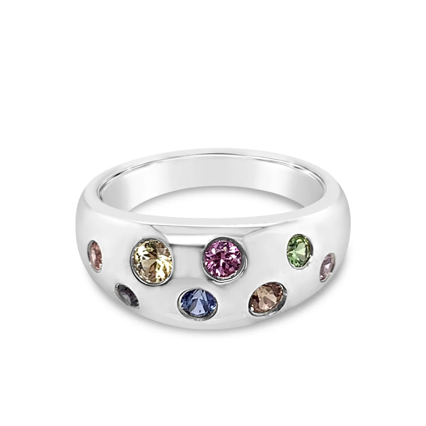 Sterling Colored Sapphire Band
