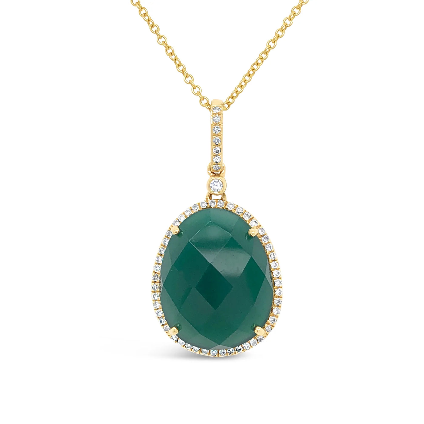 14ky Gold Green Onyx Necklace
