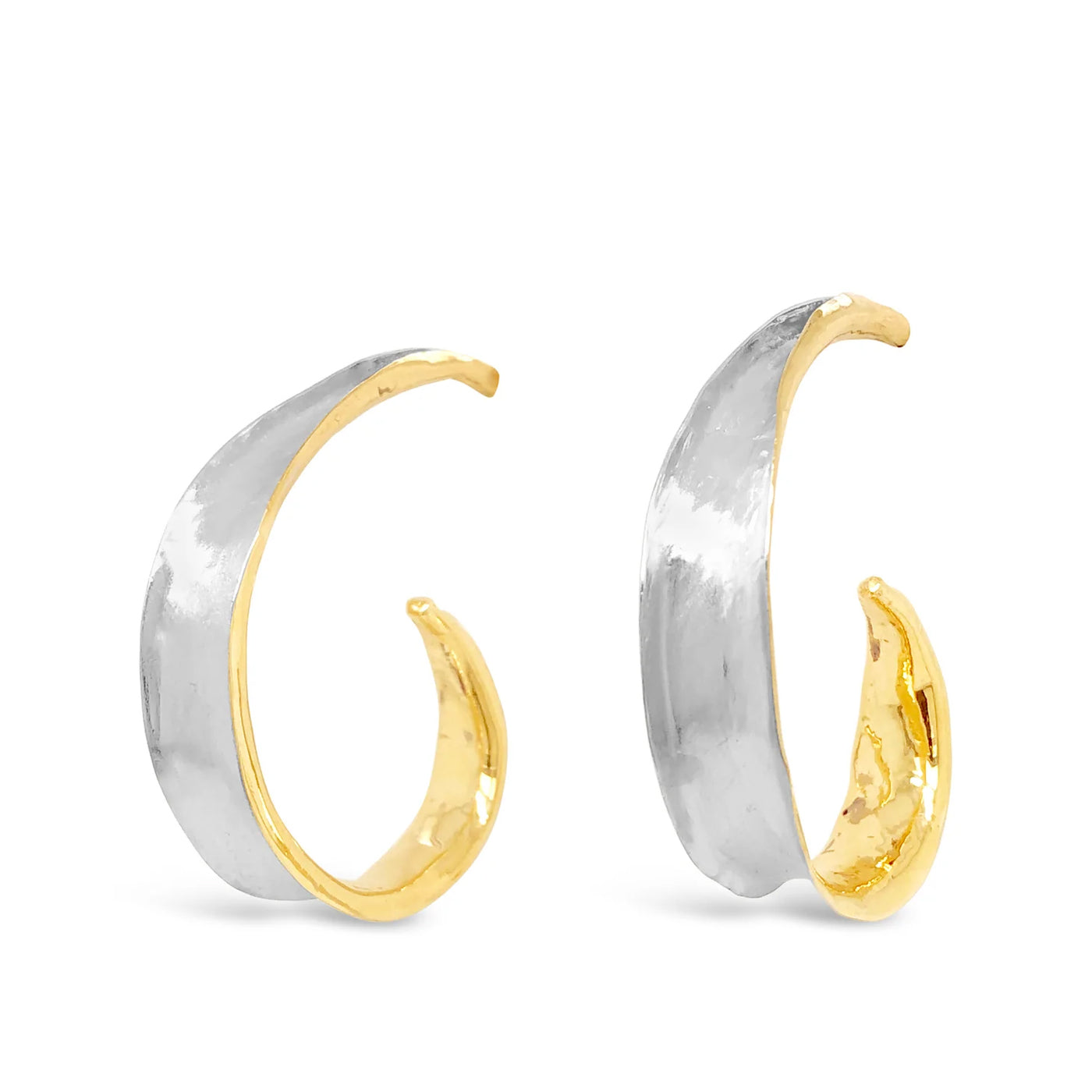 14ky Gold Tapered Anticlastic Swirl Earrings