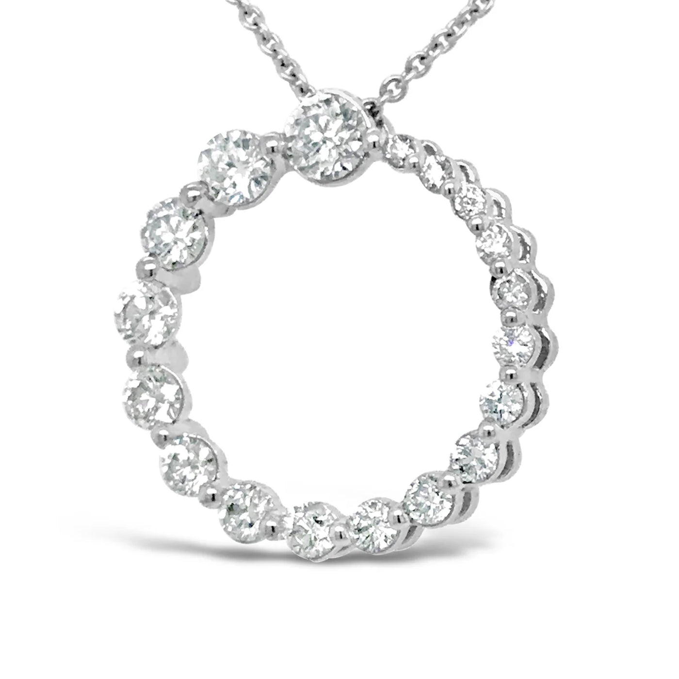 14kw Gold Diamond Journey Pendant Necklace