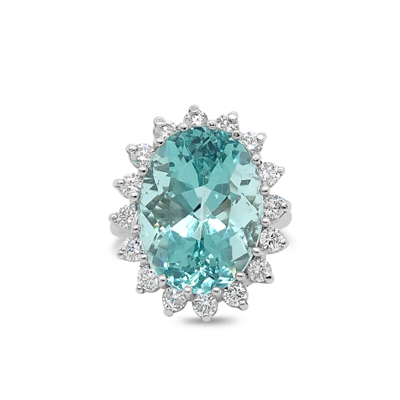 14kw Aquamarine Diamond Ring