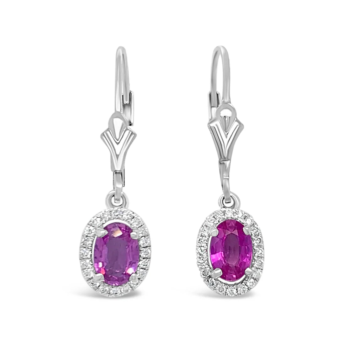 14kw Natural Pink Sapphire Earrings