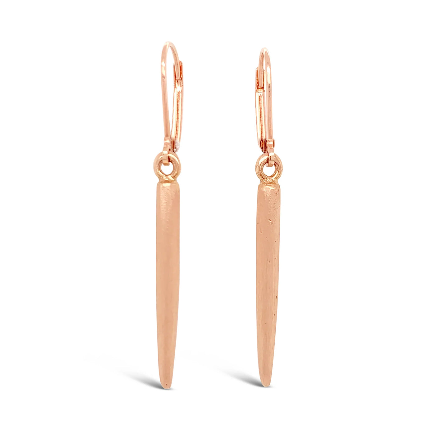 14k Rose Gold Satin Spike Earrings