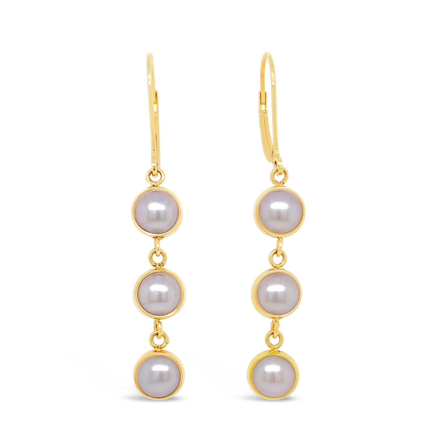 14ky Cultured 7mm Pearl Dangle Earrings