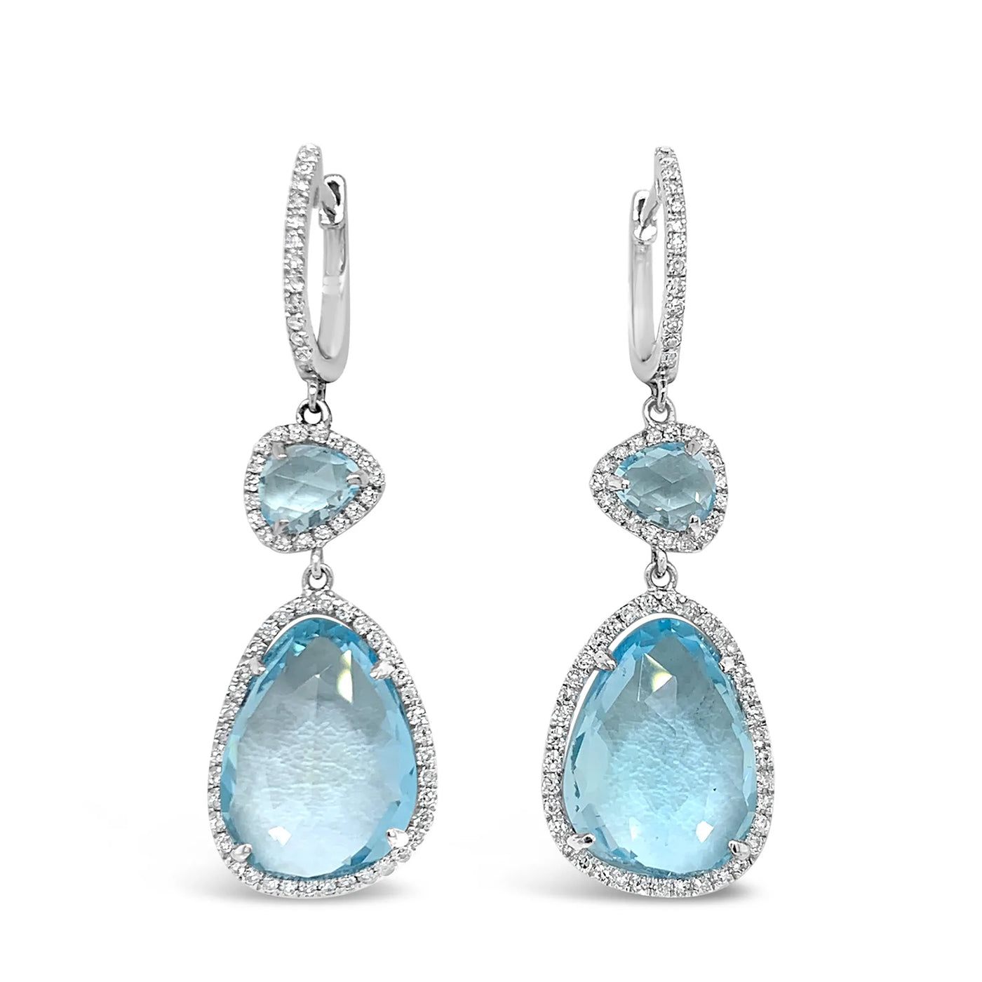 14kw Blue Topaz Earrings