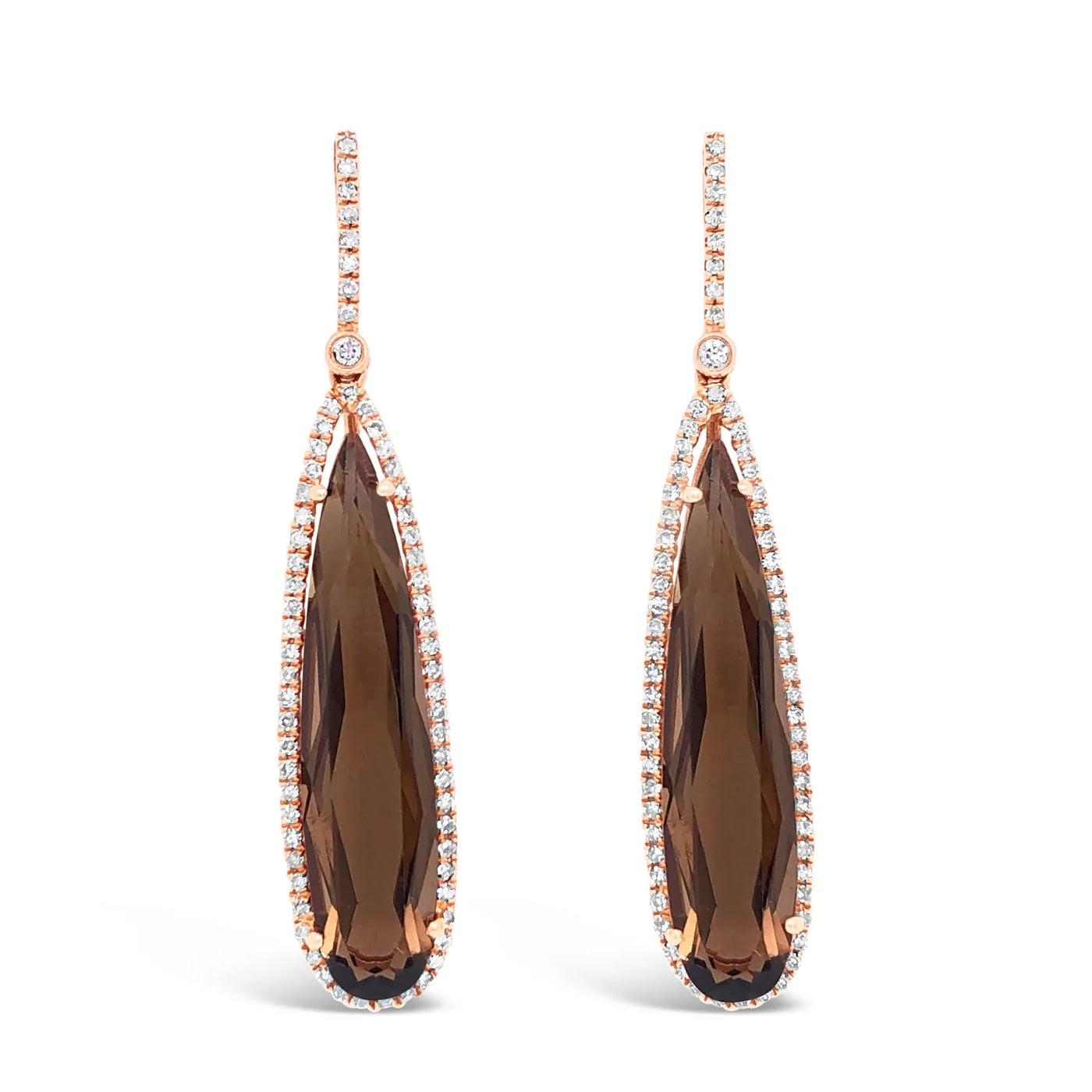 14kr Gold Smokey Quartz Earrings